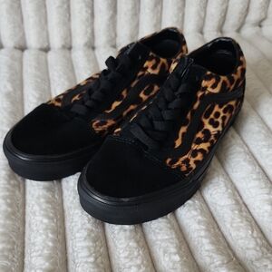 Vans Old Skool Leopard Print Low-Top Sneakers with Black  Accents